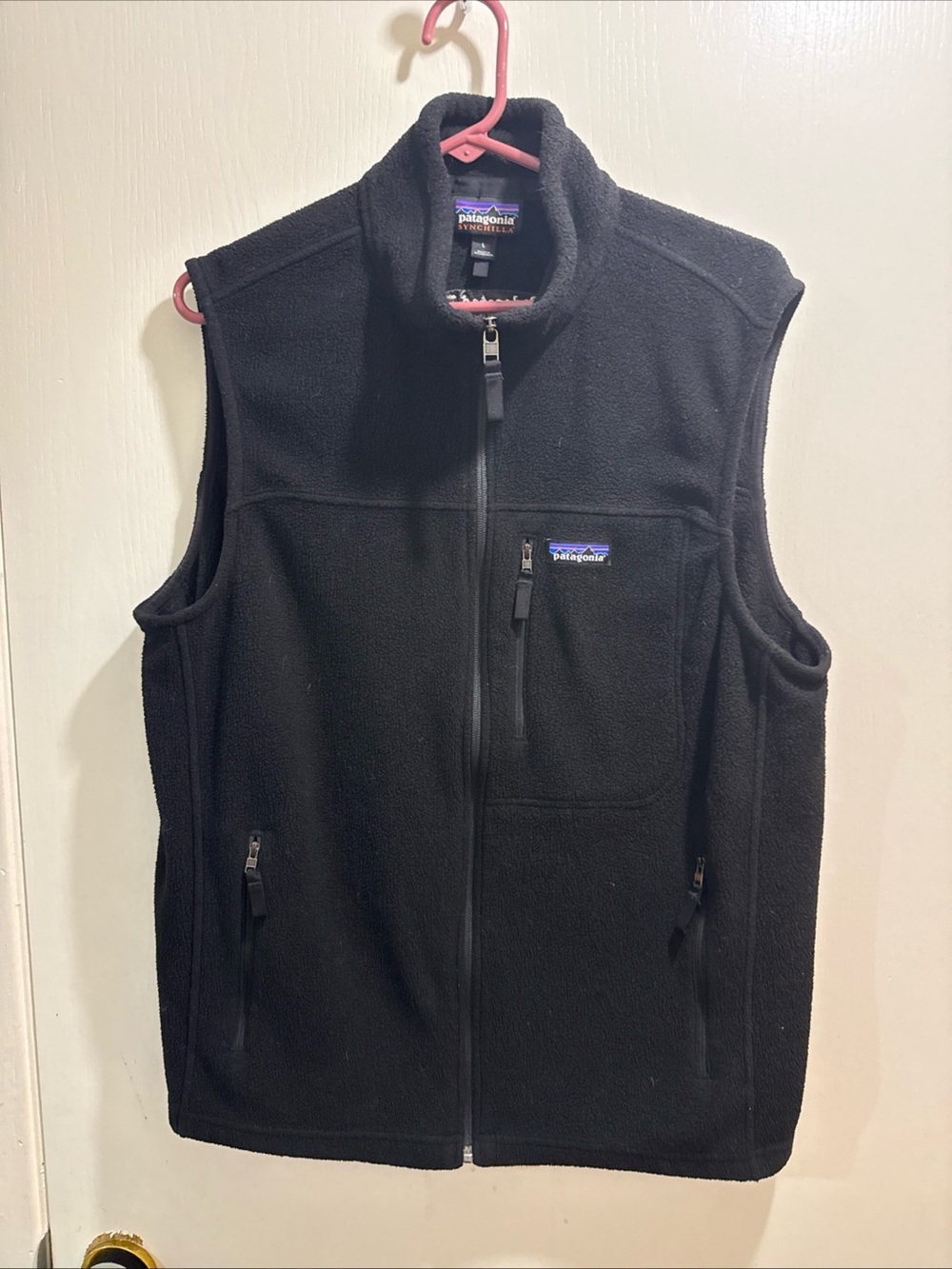 Patagonia Black Men’s Fleece Vest with Zip Pockets